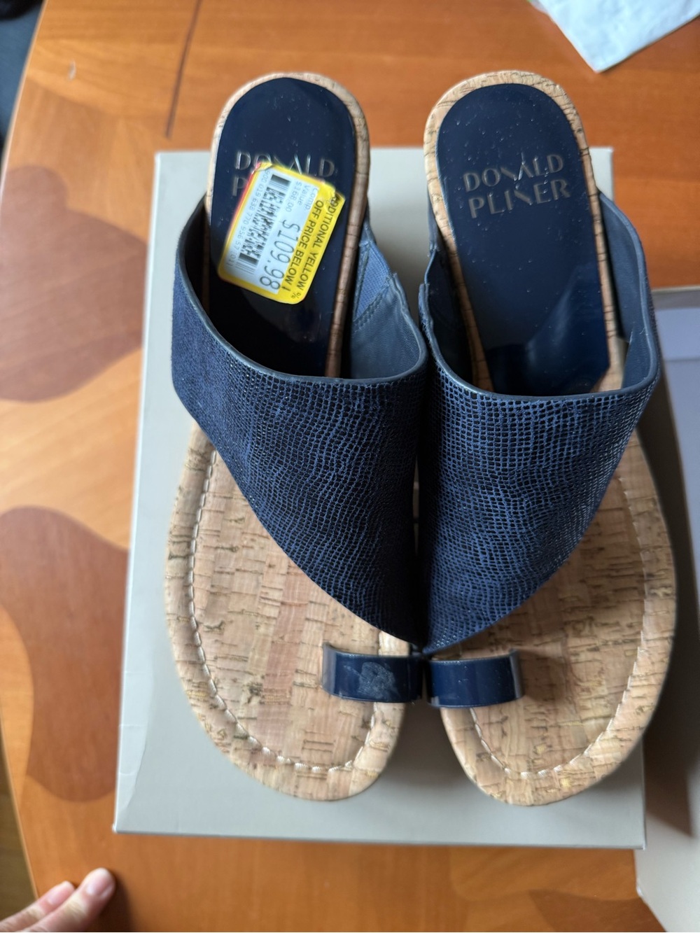 Donald Pliner Navy Slide Sandals